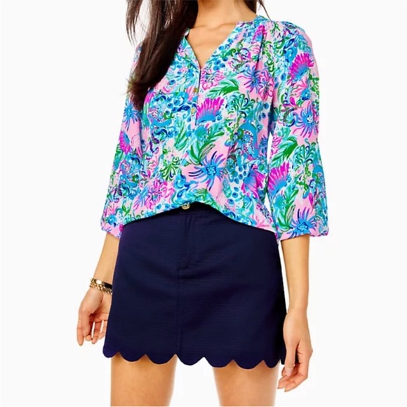 NWT‼️Lilly Pulitzer Colette Skort in True Navy - Size 0 - Picture 1 of 6